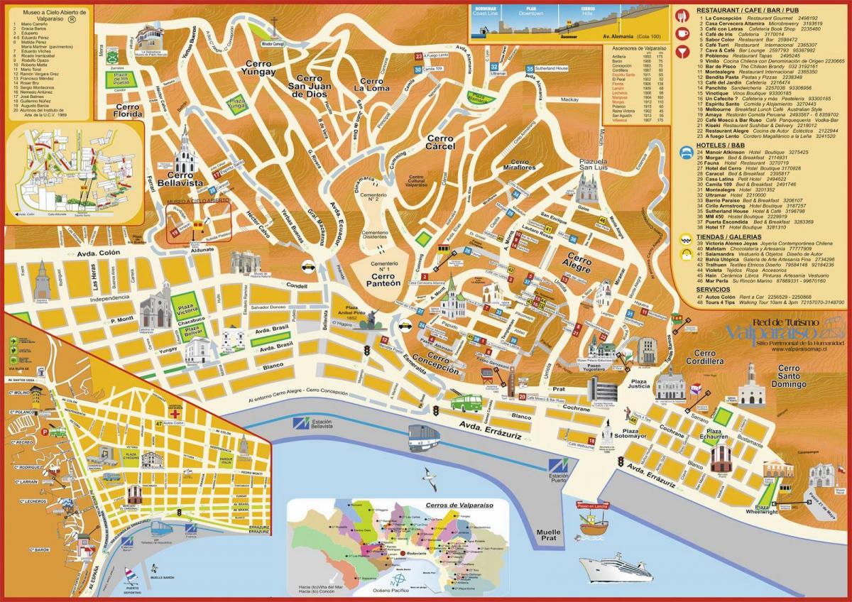 տուրիստական քարտեզ valparaiso Չիլի