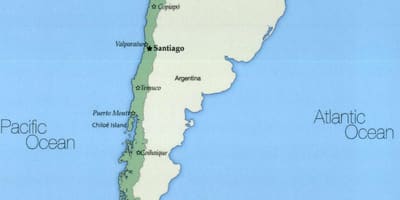 Չիլիի չիլիի հյուսիսում տեղակայված քարտեզի վրա